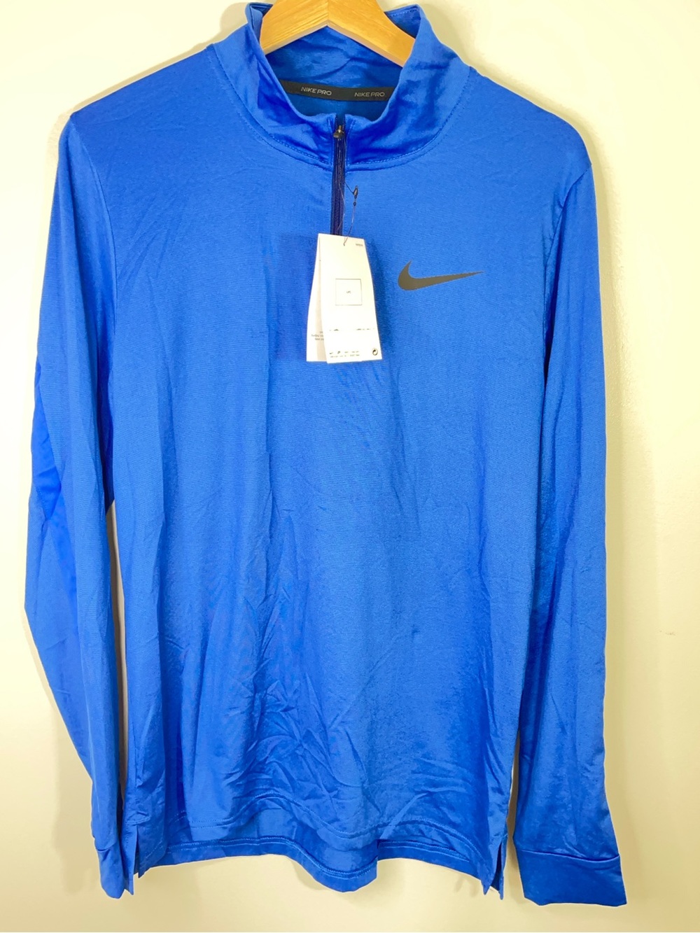 NWT Nike Pro Dri-FIT Blue Long Sleeve Quarter-Zip Performance Top Men’s Small